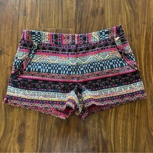 Trina Turk Multicolor Tweed Fringe Pockets Corbin Baja Shorts size 4